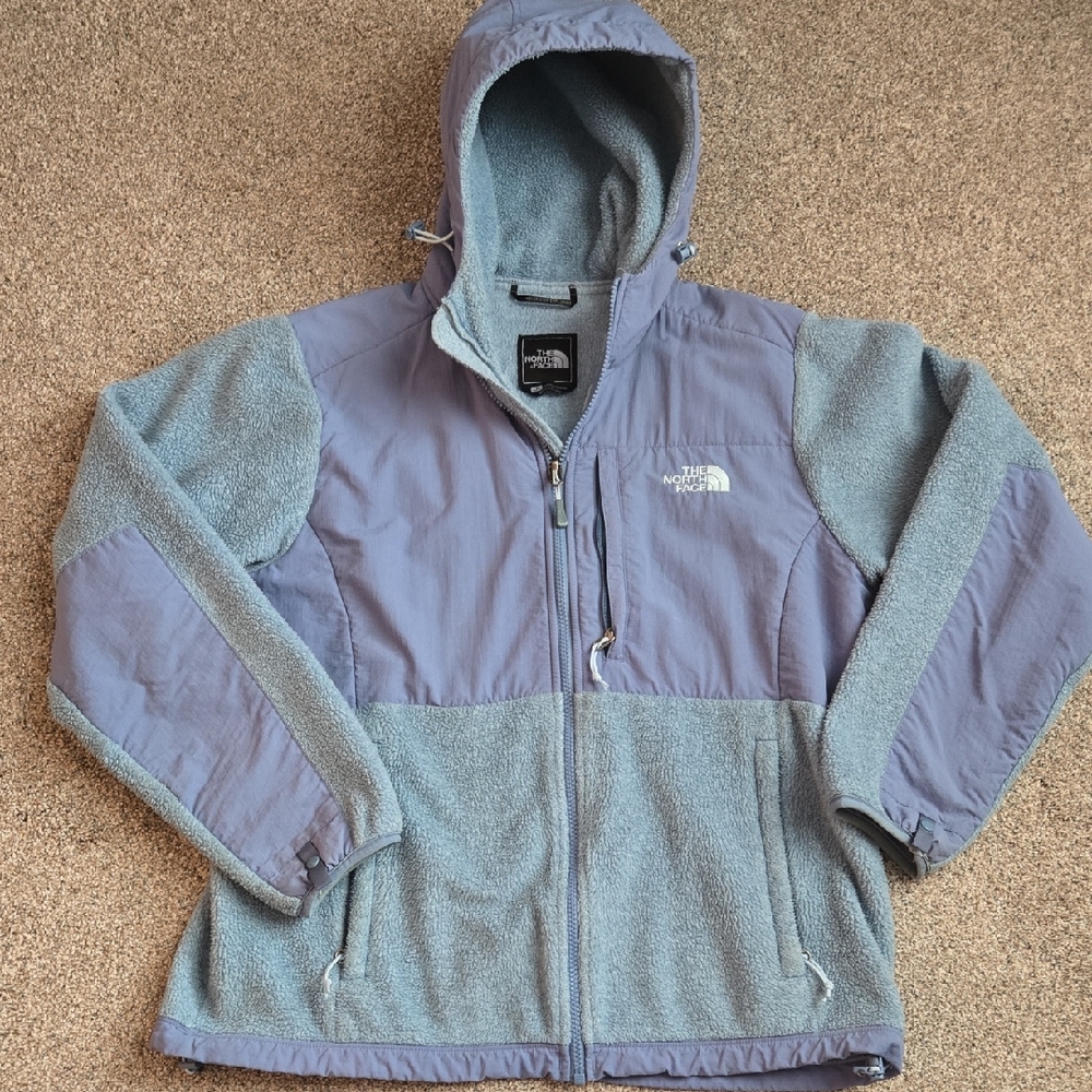 The North Face Blue and Hooded Denali  Jacket